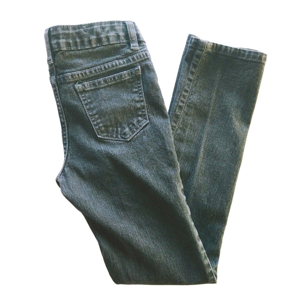 Faded Glory Girls 12S Slim Fit Black Denim Jeans Adjustable Waist (24x25)